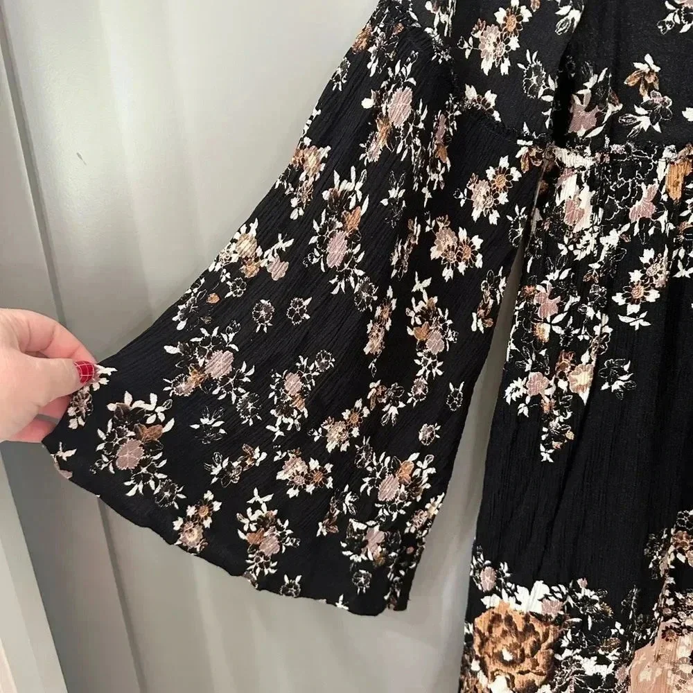 Free People Dress Modern Chinoiserie Bell Sleeve Size Small - Picture 4 of 8